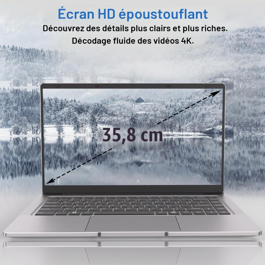 Ordinateur portable PINSTONE 14,1″ — 6 Go RAM / SSD 128 Go