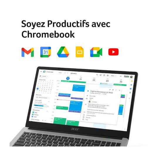 ACER Chromebook 315 — 15,6″ Full HD, 8 Go RAM, 128 Go eMMC